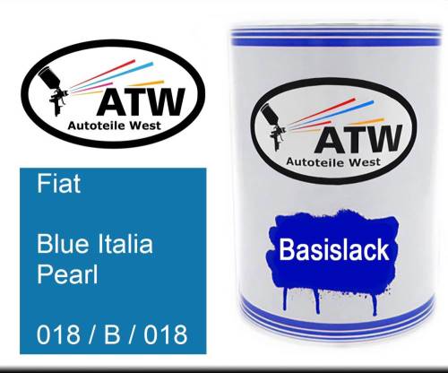 Fiat, Blue Italia Pearl, 018 / B / 018: 500ml Lackdose, von ATW Autoteile West.
